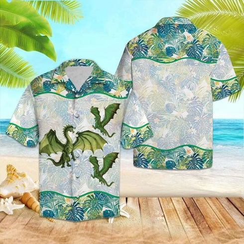 Dragon Tropical Aloha Cool Design - Aloha Hawaiian Shirts For Men & For Women Couples - HAW1074