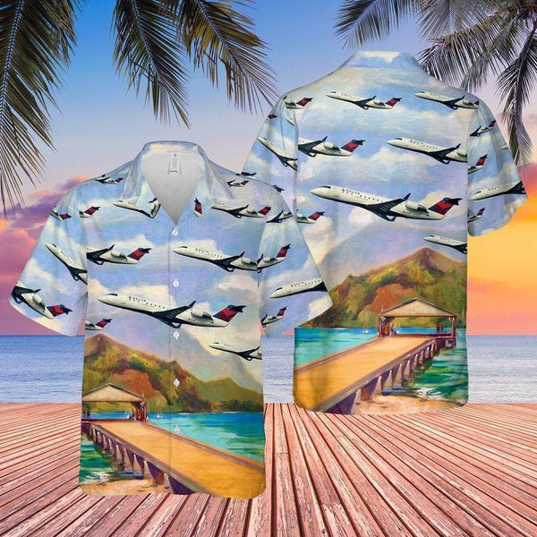 Endeavor Air Bombardier CRJ-200ER Cool Design - Aloha Hawaiian Shirts For Men & For Women Couples - HAW1129