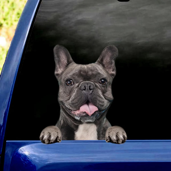 Dog Lover French Bulldog Cracked Car Decal Sticker - Waterproof - PVC Vinyl - S1030