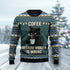 Black Cat Drinking Coffee Ugly Sweater_colorful