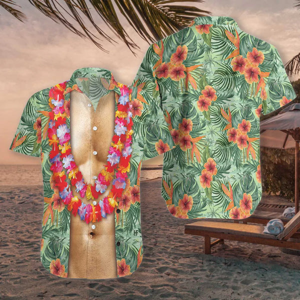 Funny Hawaii Chest Cool Design - Aloha Hawaiian Shirts For Men & For Women Couples - HAW1040