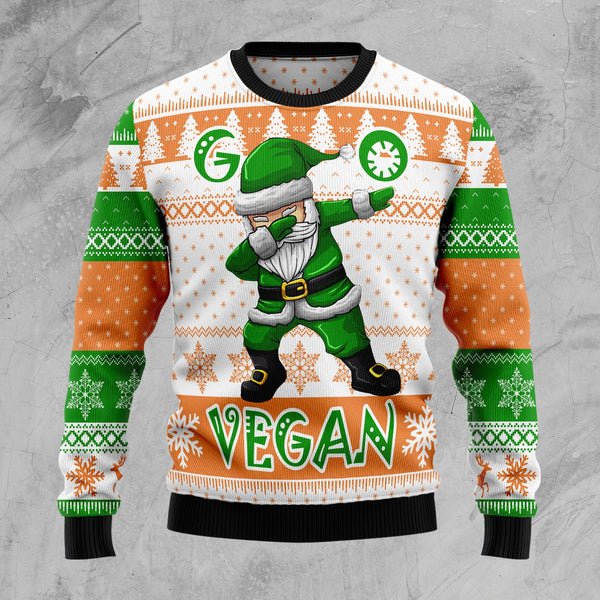 Go Vegan Santa Funny Ugly Christmas Sweater For Men & Women Adult - Christmas Gifts