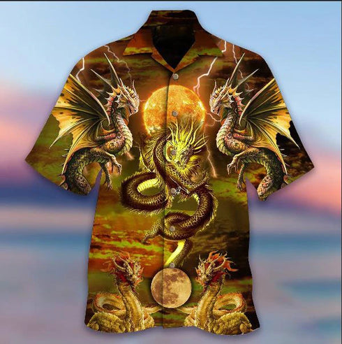 Golden Dragon Aloha Cool Design - Aloha Hawaiian Shirts For Men & For Women Couples - HAW1075
