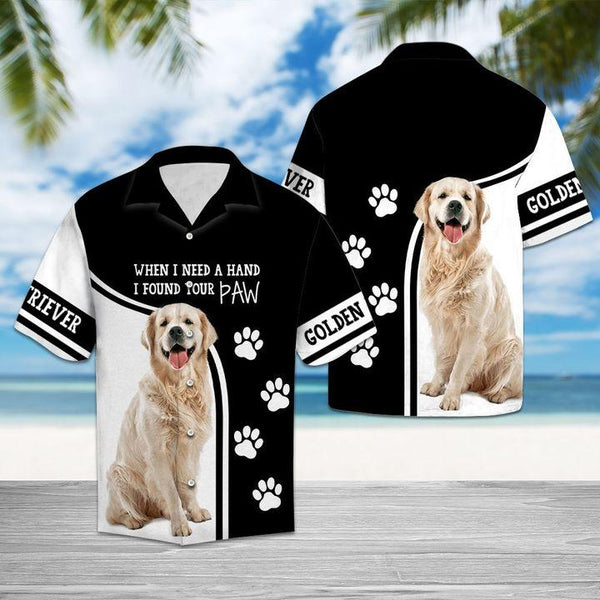 Cute Dog Golden Retriever Hawaiian Shirt  - Aloha Hawaiian Shirts For Men & For Women Couples - HAW1306