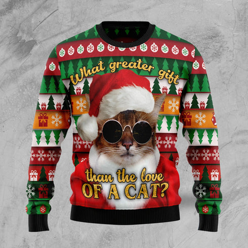 What Greater Gift Than The Love of A Cat Funny Ugly Christmas Sweater For Men & Women Adult - Christmas Gifts