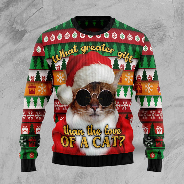 What Greater Gift Than The Love of A Cat Funny Ugly Christmas Sweater For Men & Women Adult - Christmas Gifts