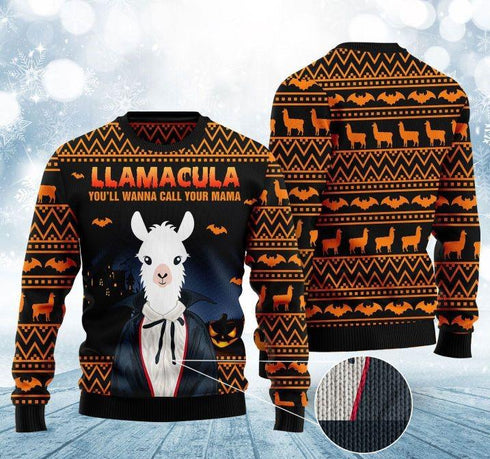 Halloween Llama You'll Wanna Call Me Your Ugly Christmas Sweater For Men & Women Adult - Christmas Gifts