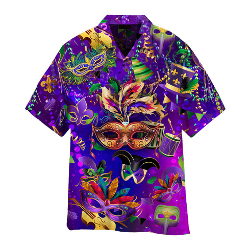 Mardi Gras Carnival Cool Design - Aloha Hawaiian Shirts For Men & For Women Couples