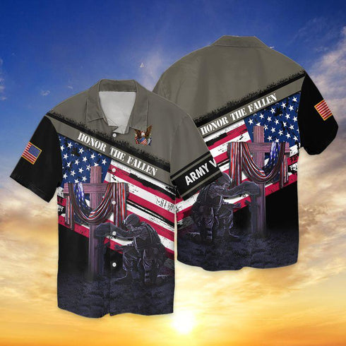 Memorial Day Honor The Fallen Veteran Cool Design - Aloha Hawaiian Shirts For Men & For Women Couples - HAW1202
