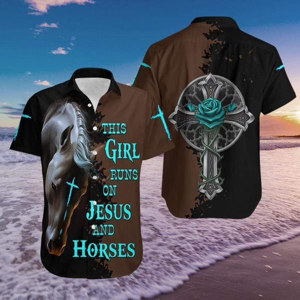 Horse Cross This Girl Cool Design - Aloha Hawaiian Shirts For Men & For Women Couples - HAW1228