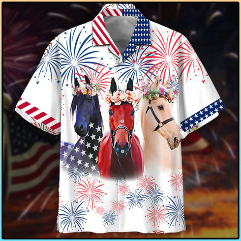 Beautiful Horse Cool Design - Aloha Hawaiian Shirts For Men & For Women Couples - HAW1213