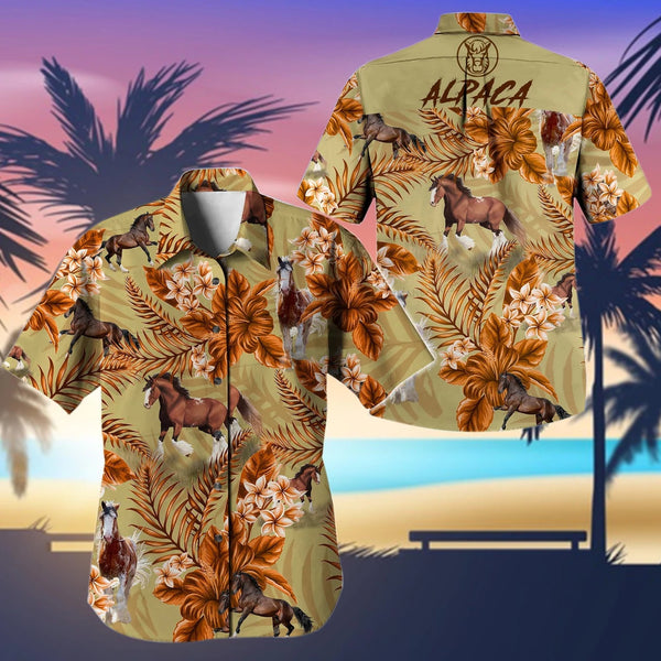 Beautiful Brown Horse Cool Design - Aloha Hawaiian Shirts For Men & For Women Couples - HAW1219