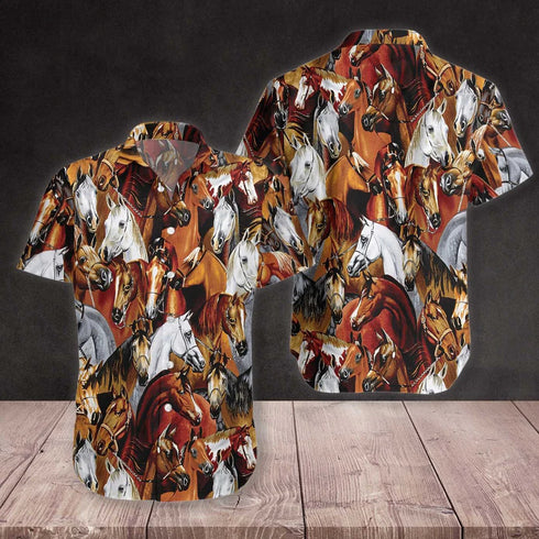Beautiful Horse Cool Design - Aloha Hawaiian Shirts For Men & For Women Couples - HAW1221