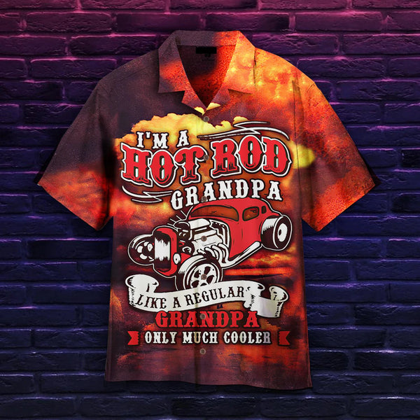 I'm A Hot Rod Grandpa Cool Design - Aloha Hawaiian Shirts For Men & For Women Couples - HAW1121