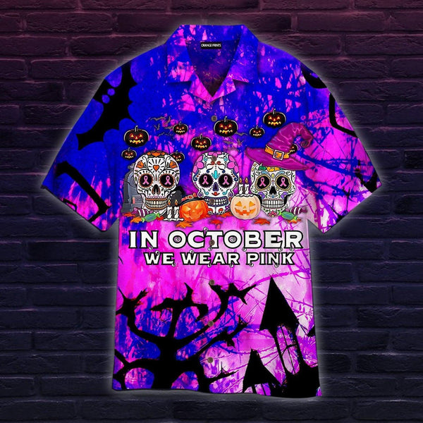 Halloween In October We Wear Pink - Aloha Hawaiian Shirts For Men & For Women Couples - HAW1472