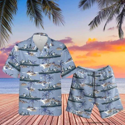 Italian Navy Cool Design Hawaiian Shirt Set For Men - HS1015