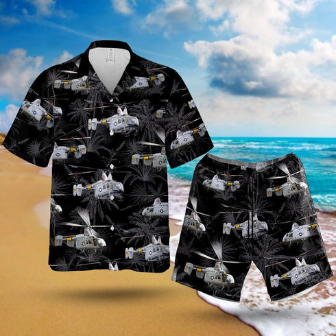 Kaman Airplane Cool Design Hawaiian Shirt Set For Men - HS1011