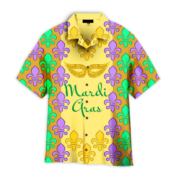 Mardi Gras Masquerade Mask Pattern - Aloha Hawaiian Shirts For Men & For Women Couples