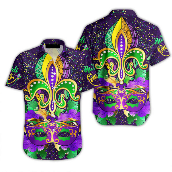 Mardi Gras Fleur De Lis Cool Design - Aloha Hawaiian Shirts For Men & For Women Couples