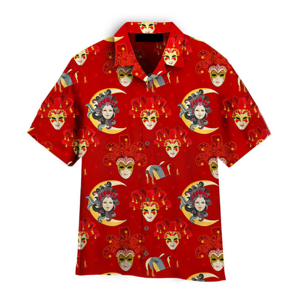 Mardi Gras Venetian Masks Pattern Cool Design - Aloha Hawaiian Shirts For Men & For Women Couples