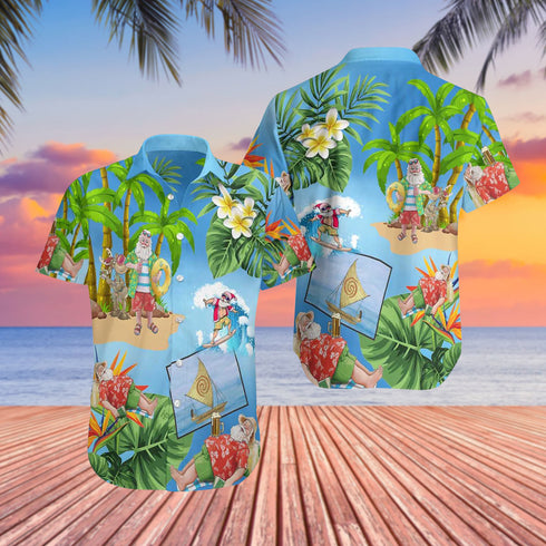 Santa Clause Funny Cool Design - Aloha Hawaiian Shirts For Men & For Women Couples - HAW1375