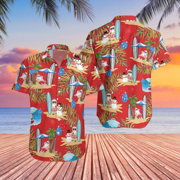 Santa Clause Funny Cool Design - Aloha Hawaiian Shirts For Men & For Women Couples - HAW1374