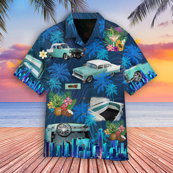 1955 Chevy Car Random Cool Design - Aloha Hawaiian Shirts For Men & For Women Couples - HAW1099