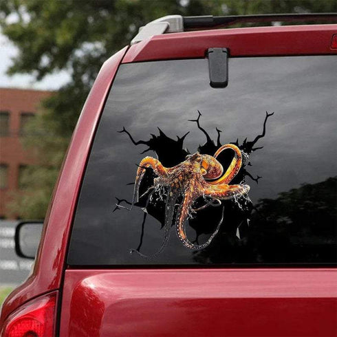 Octopus Cracked Car Decal Sticker - Waterproof - PVC Vinyl - S1002