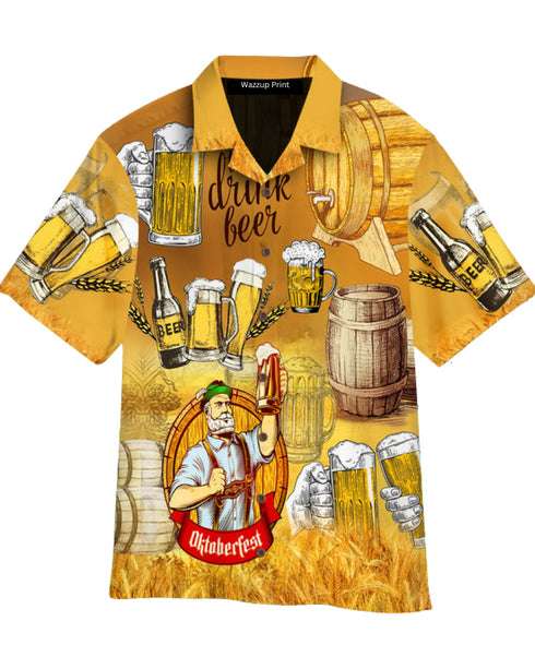Oktoberfest Time To Drink Beer Gifts for Beer Lover Aloha Hawaiian Shirts For Men & For Women