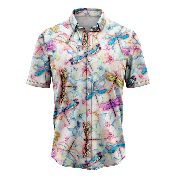 Dragonfly And Vintage Floral Aloha Hawaiian Shirts For Men & For Women - HAW1533