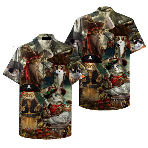 Cat Pirates Funny Hawaiian Shirt - Cool Hawaiian Shirts For Men & For Women - Gifts for Cat Lovers