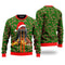 Gray Cat With Laser Eyes and A Slice of Pizza Ugly Sweater - Colorful