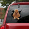 Dog Lover Funny Poodle Dog Cracked Car Decal Sticker - Waterproof - PVC Vinyl - S1036