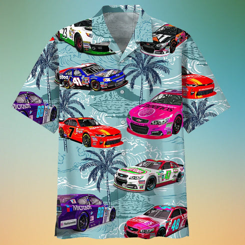 Racing Car Cool Design - Aloha Hawaiian Shirts For Men & For Women Couples - HAW1141