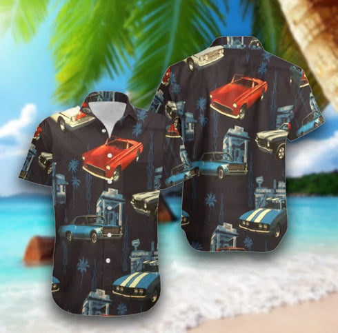 Retro Car Cool Design - Aloha Hawaiian Shirts For Men & For Women Couples - HAW1138