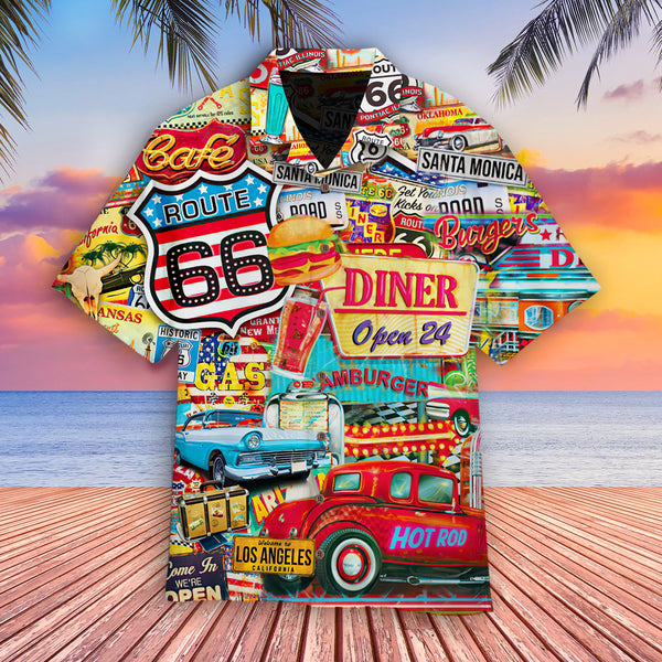 Amazing Route 66 Summer Vibes Cool Design - Aloha Hawaiian Shirts For Men - Men Beach Wear