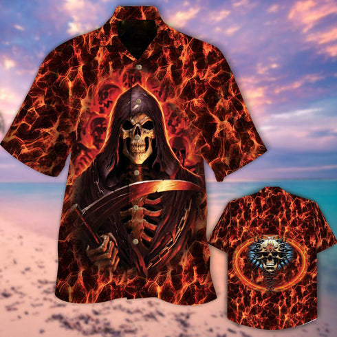 Halloween Skull Hook - Aloha Hawaiian Shirts For Men & For Women Couples - HAW1443
