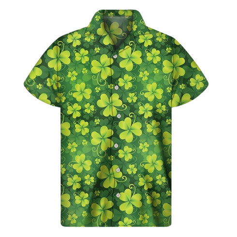 St. Patrick's Day Shamrock Pattern Cool Design - Aloha Hawaiian Shirts For Men & For Women Couples - St. Patrick's Day Gifts