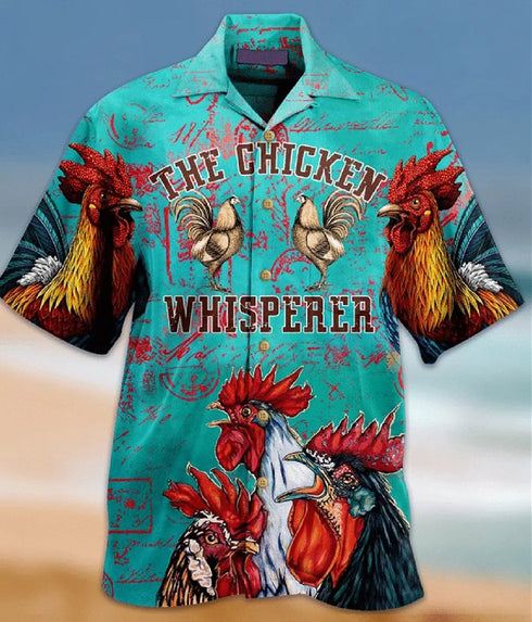 Funny Chicken Whispered - Aloha Hawaiian Shirts For Men & For Women Couples - HAW1338