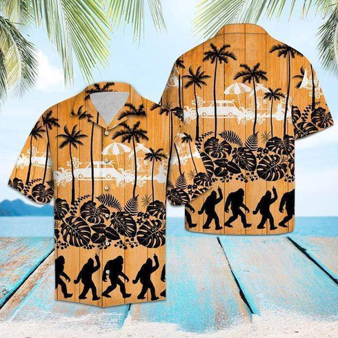 Tropical Palm Bigfoot Cool Design - Aloha Hawaiian Shirts For Men & For Women Couples - HAW1106