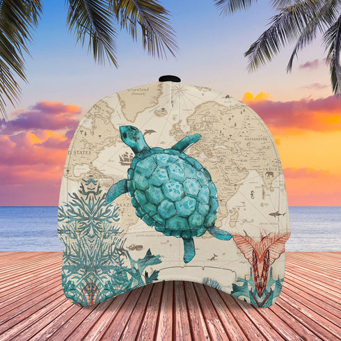 Amazing Turtle Summer Cool Design Baseball Custom All Over Print Cap 3D Print Cap C1017