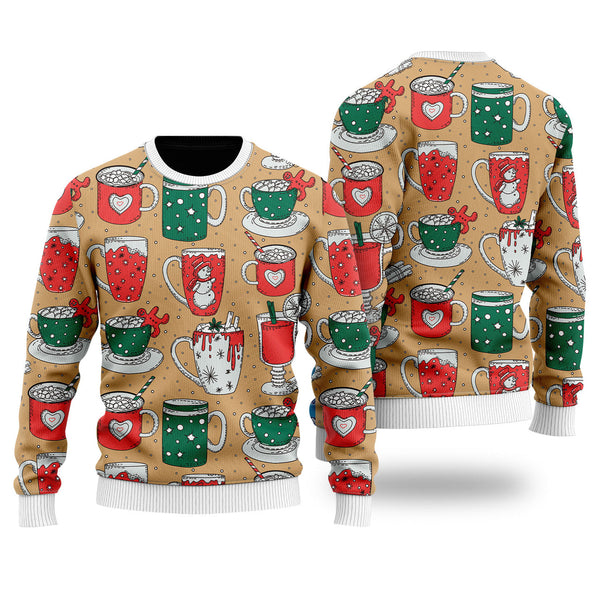 Eat Drink Be Tacky Holiday - Ugly Christmas Sweater For Women & Men - Adult - Coffer Lover Gift