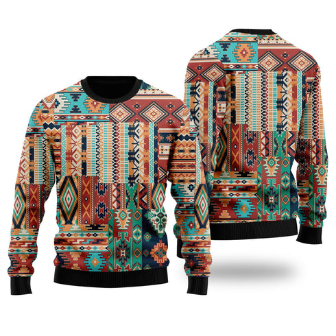 Native American Patchwork - Ugly Christmas Sweater For Women & Men