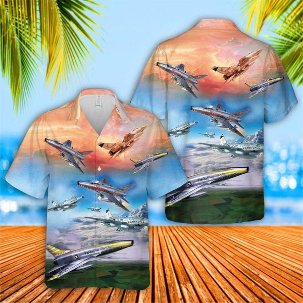 US Air Force North American F-100 Super Sabre Cool Design - Aloha Hawaiian Shirts For Men & For Women Couples - HAW1263
