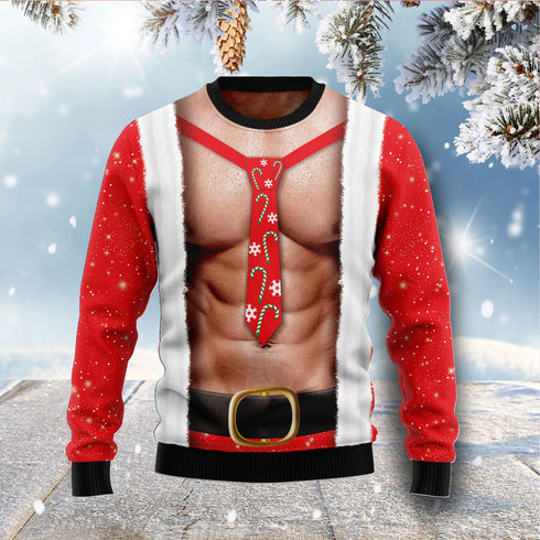 Six Pack Muscle Funny Ugly Christmas Sweater For Men & Women Adult - Christmas Gifts
