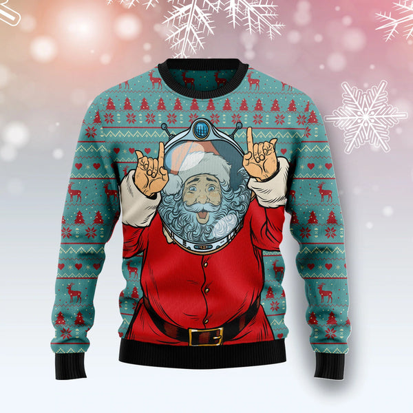 Santa Claus Astronaut Funny Ugly Christmas Sweater For Men & Women Adult - Christmas Gifts