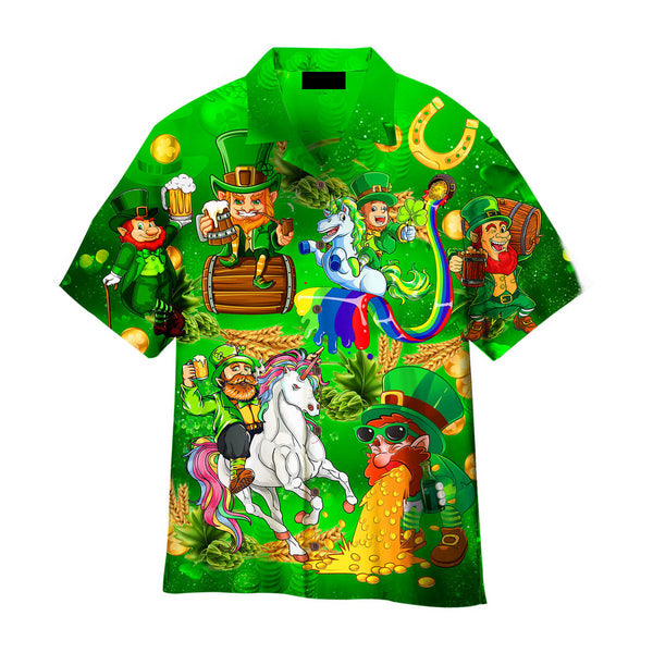 Cute Cat Happy Saint Patrick's Day - Aloha Hawaiian Shirt