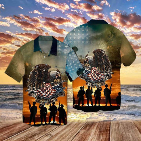 Veteran Day These Colors Dont Run Eagle Aloha Hawaiian Shirts For Men & For Women Couples - HAW1495