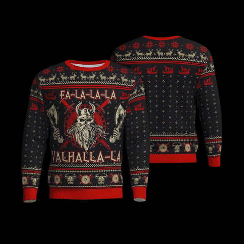 Viking Fa-La-La-La-La Valhalla-La Ugly Christmas Sweater For Men & Women Adult - Christmas Gifts