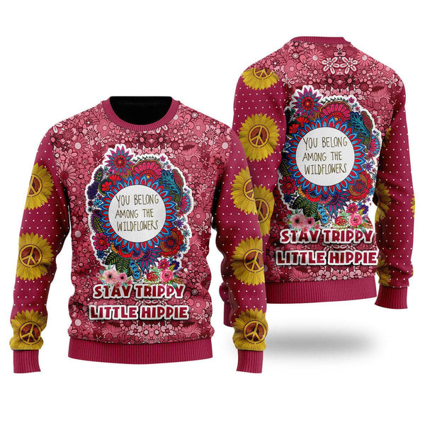 Hippie Lover Funny Ugly Christmas Sweater For Men & Women Adult - Christmas Gifts
